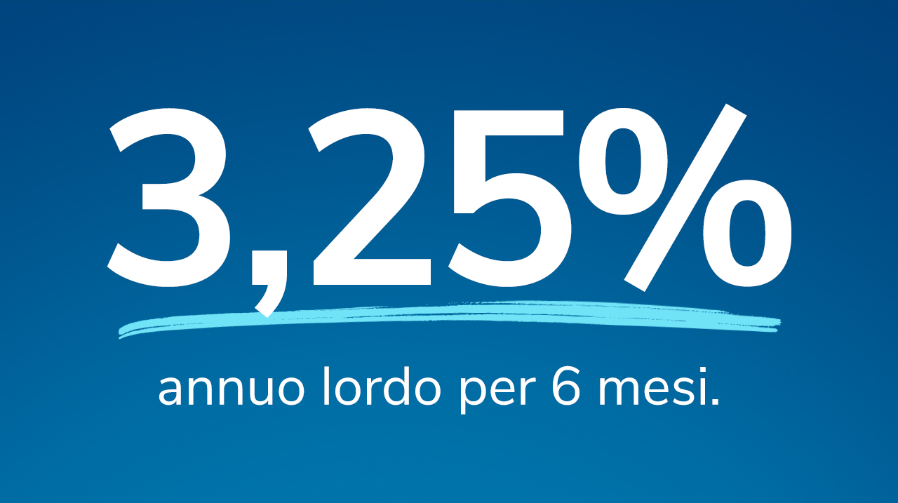 Cash Deposit al 3,25% annuo lordo per 4 mesi.