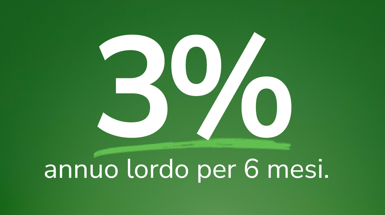 Cash Deposit al 3,5% annuo lordo per 4 mesi.