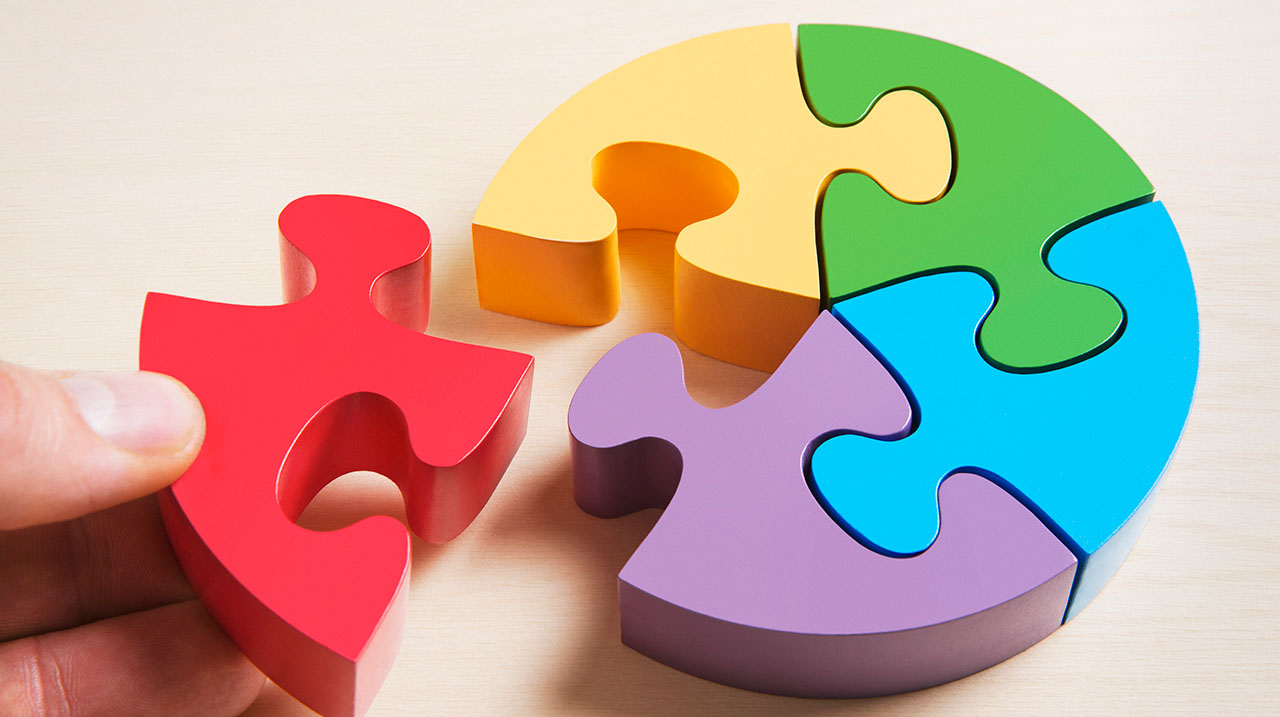 Puzzle a forma di torta.