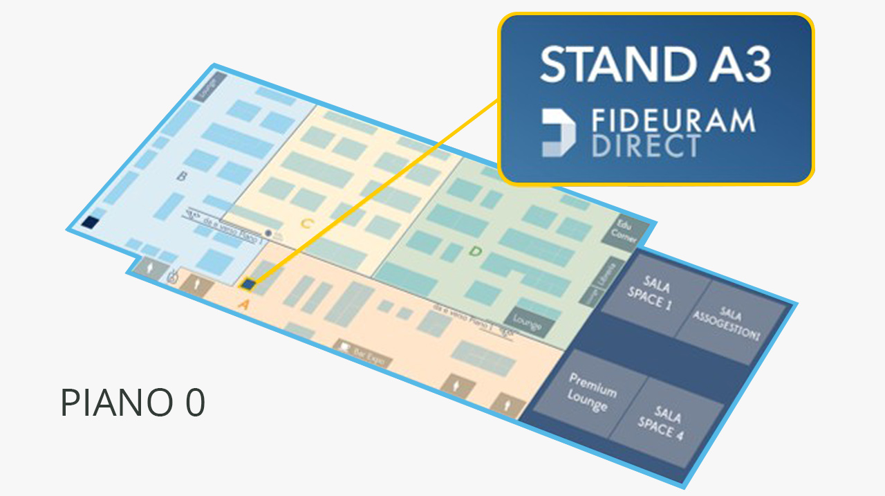 Lo stand Fideuram Direct al Salone del Risparmio 2026 è il numero A3 al piano 0.