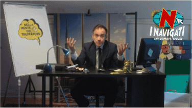 A rotazione frame delle nuove puntate della web serie. Logo I Navigati.